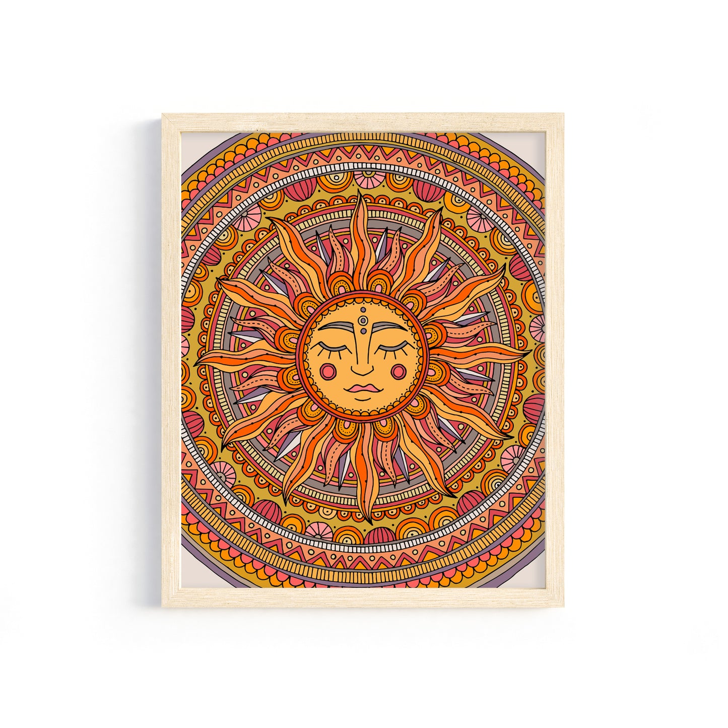 Boho Sun Art Print | Celestial Sun Wall Art