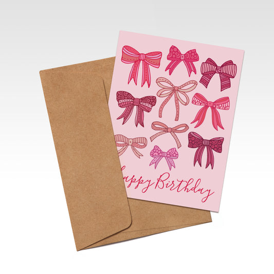 Happy Birthday - Cute pink bows
