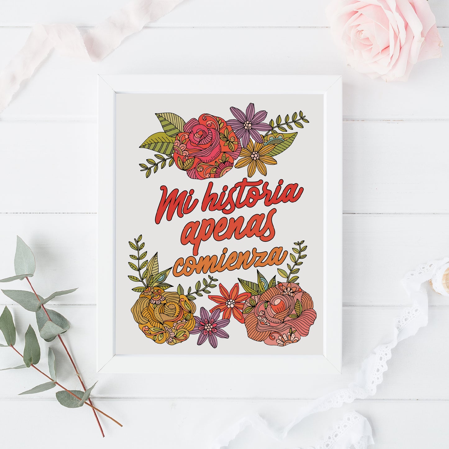 Mi historia apenas comienza | Spanish Quote Art Print