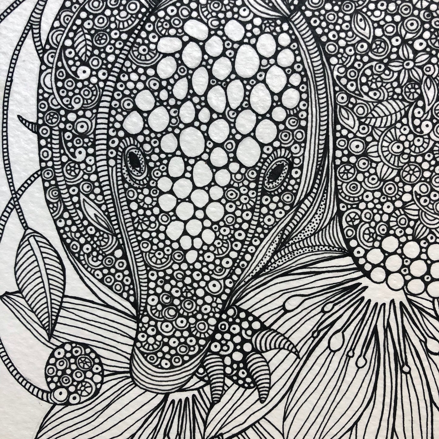 Original Armadillo Pen and Ink Drawing: Black Ink Doodle Art