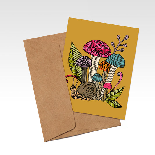 The mushrooms and the snail