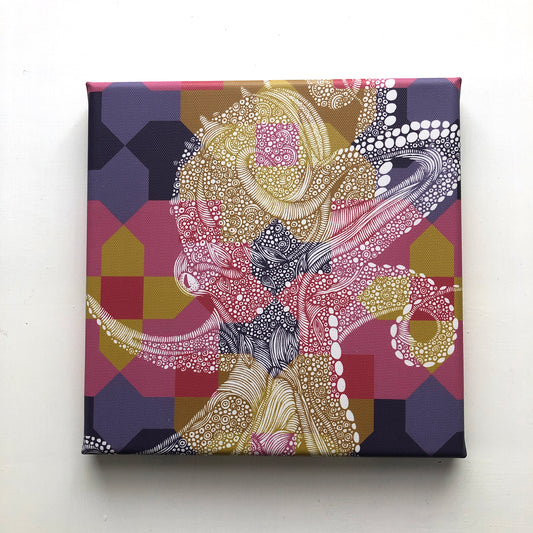 The Octopus, canvas print 8x8