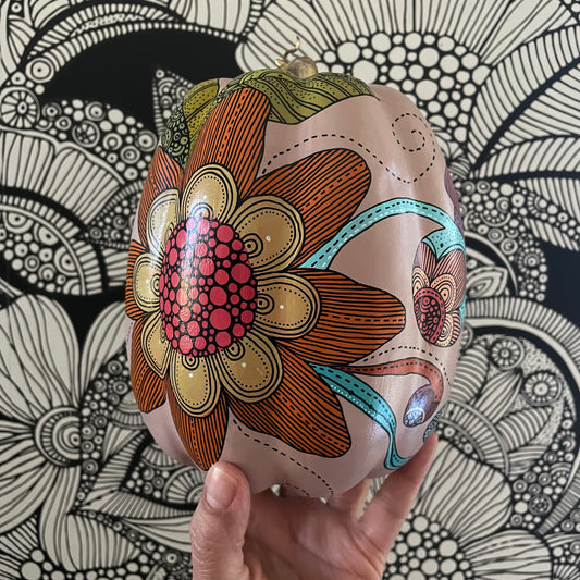 Hand painted Pumpkin - 7 (6.75 inches)