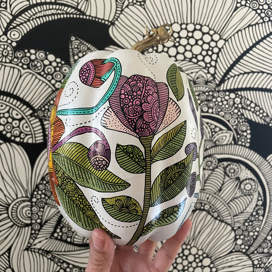 Hand painted Pumpkin - 7 (6.75 inches)