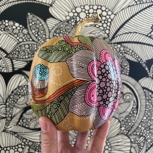 Hand painted Pumpkin - 6 (5 inches)