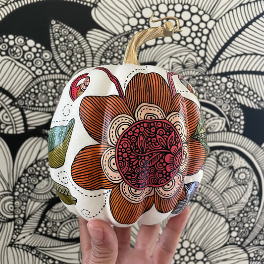 Hand painted Pumpkin - 5 (5 inches)