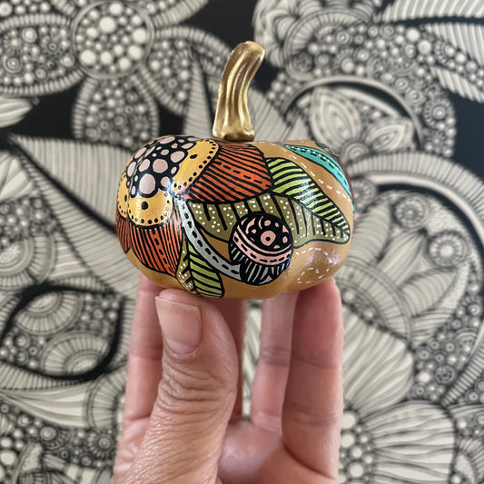 Hand painted pumpkin - (2.4 inches)