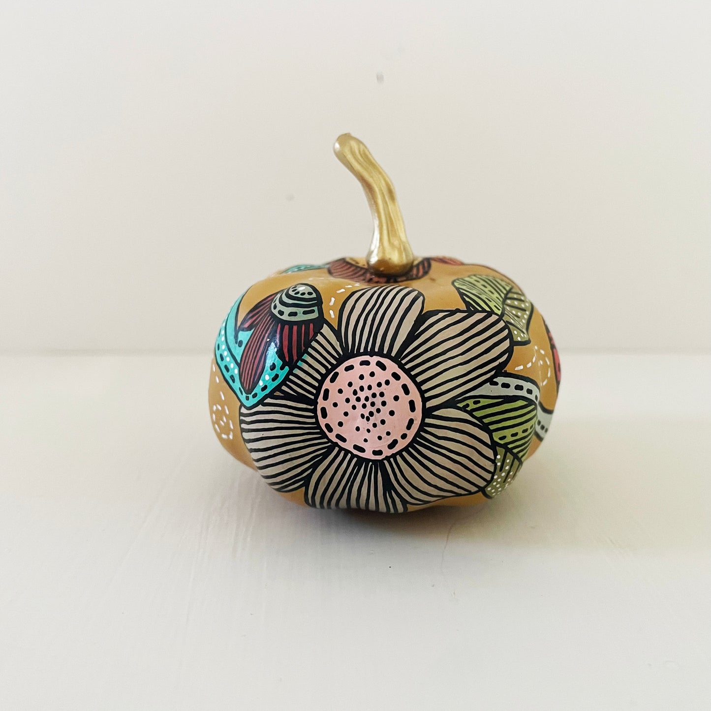 Hand painted pumpkin - (2.4 inches)