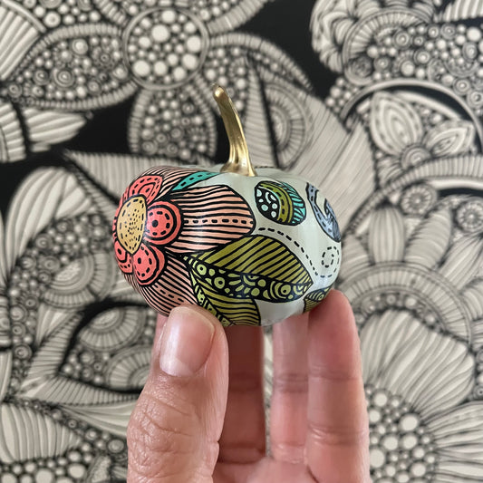 Hand painted pumpkin -1 (2.4 inches)