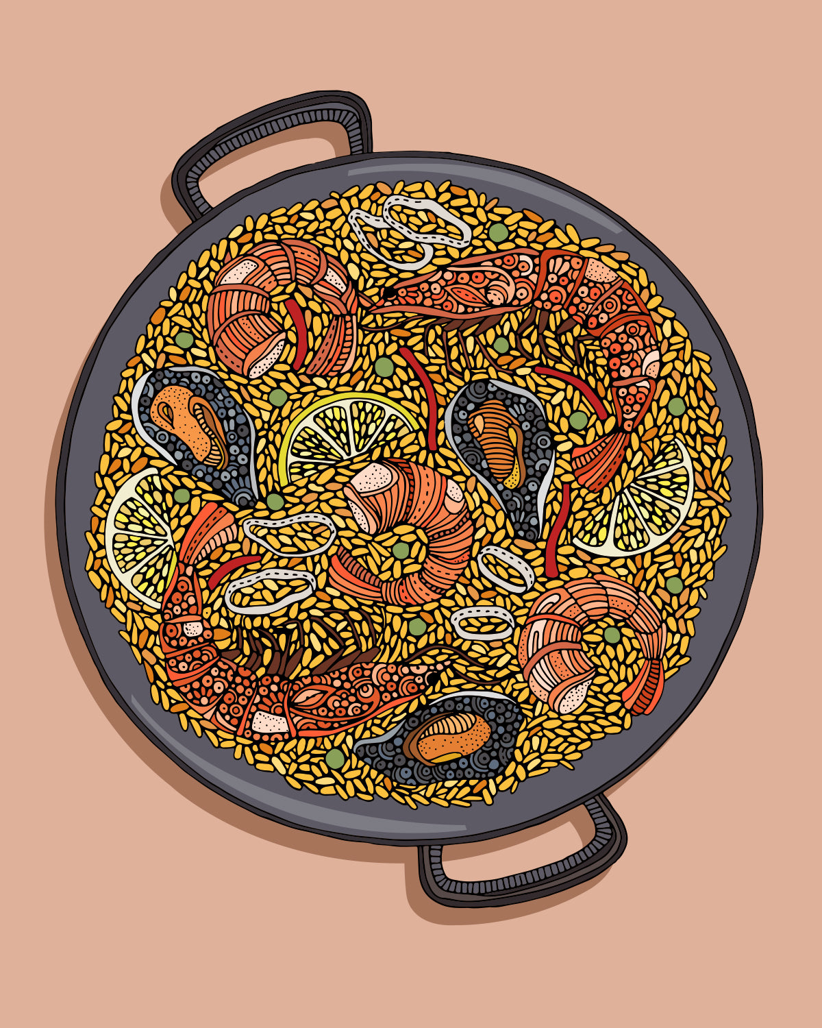 Paella (pink background)