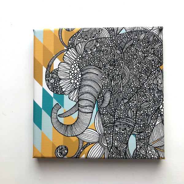 Ruby The Elephant, canvas print 8x8