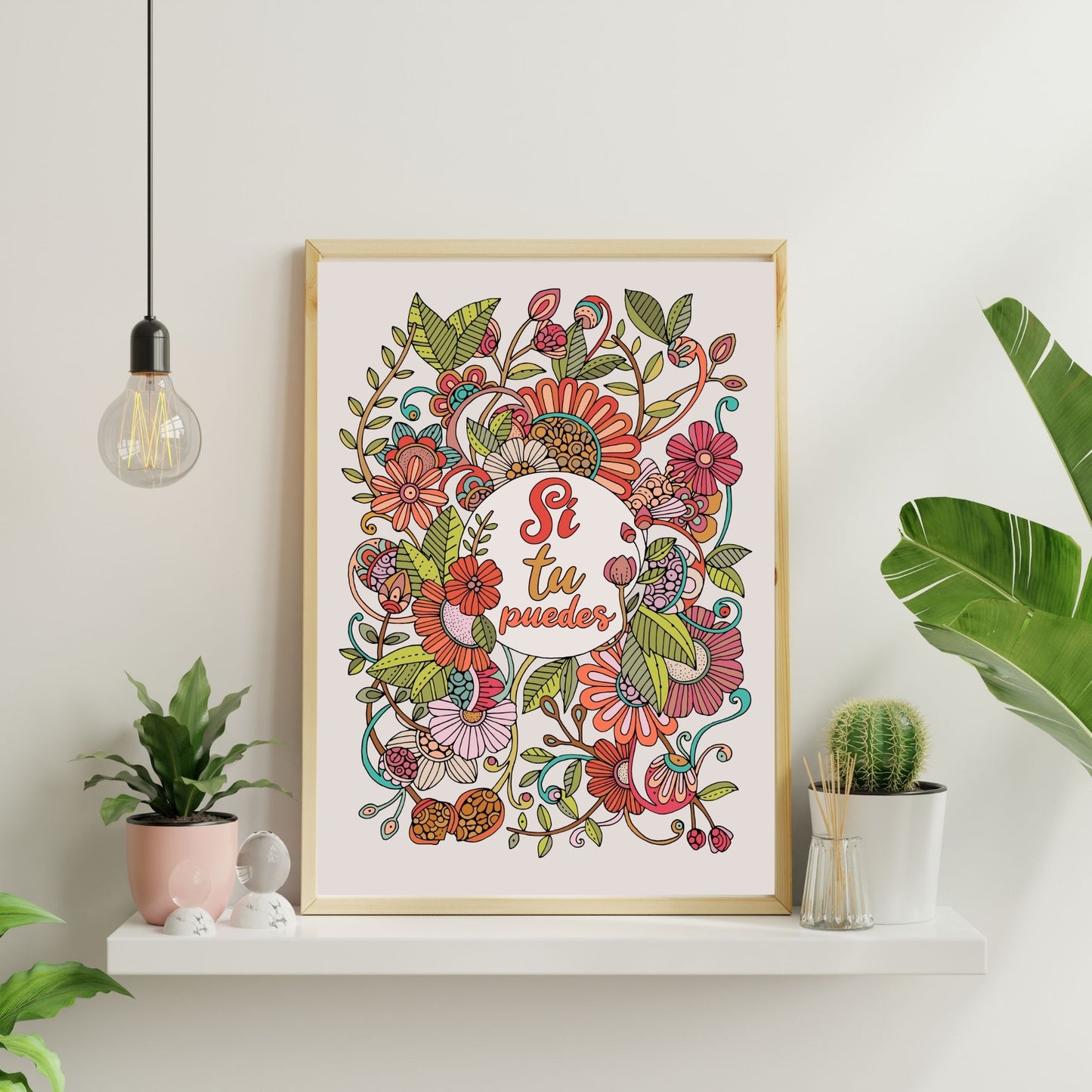 Motivational Art Print Si tu puedes