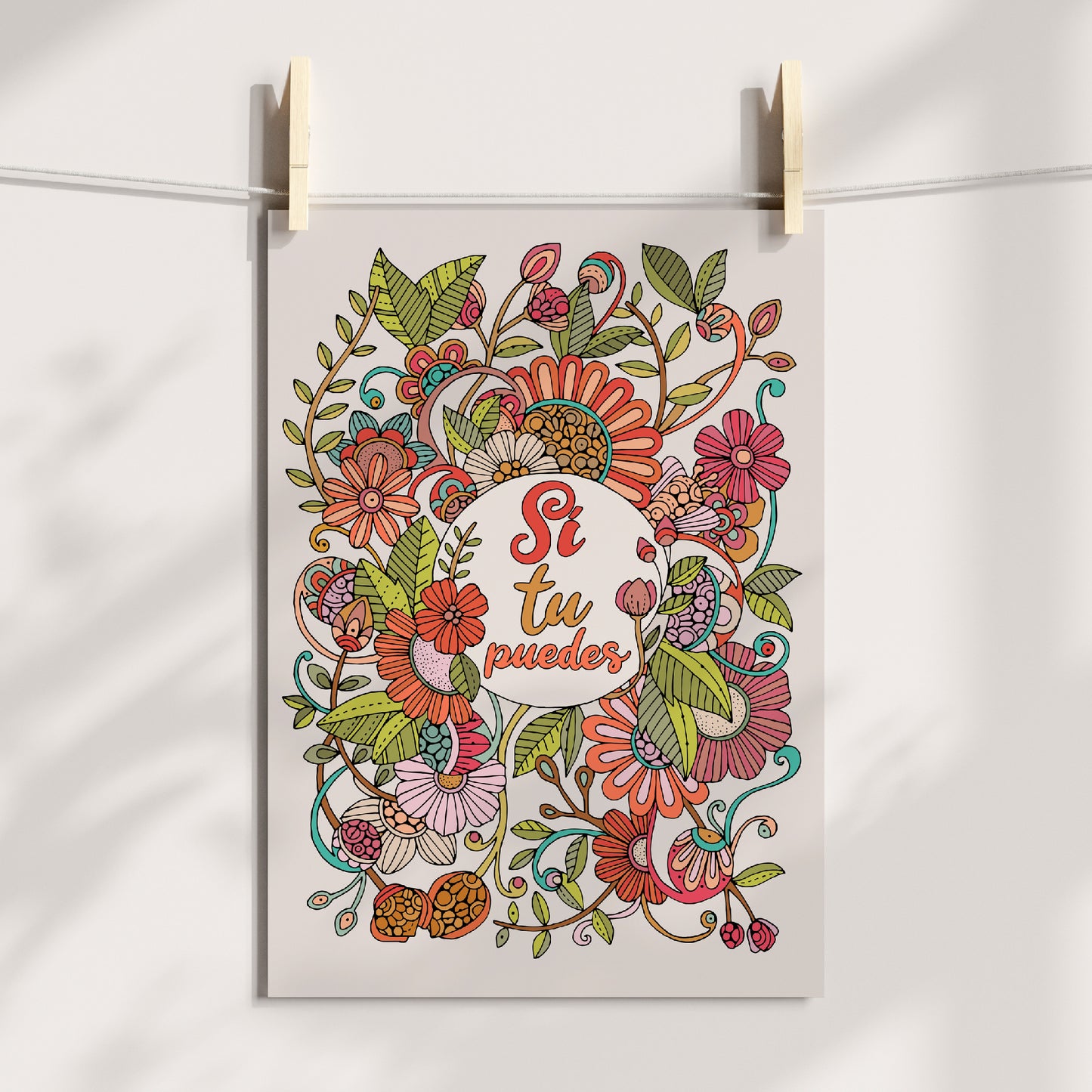 Motivational Art Print Si tu puedes