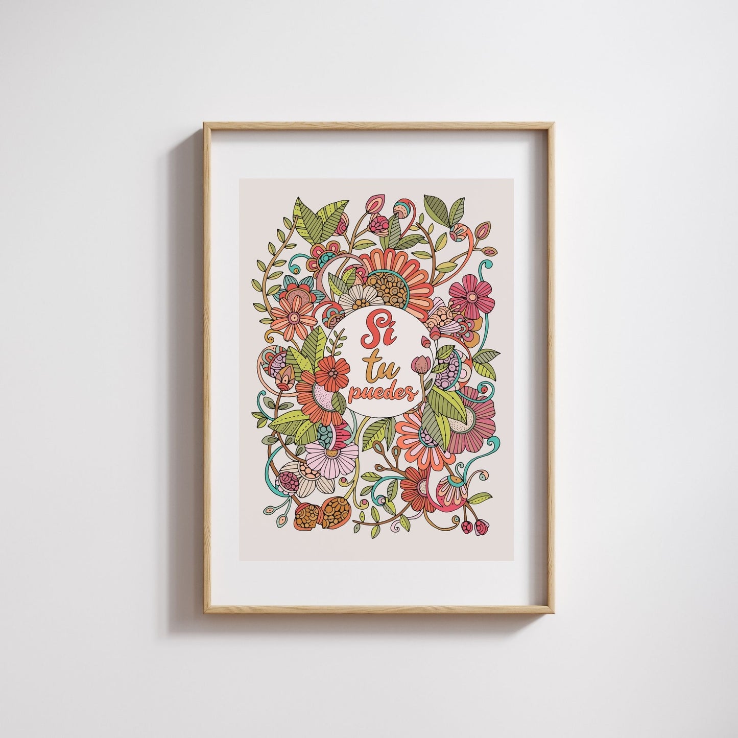 Motivational Art Print Si tu puedes