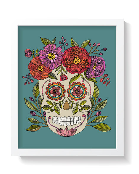 Sugar Skull (blue background)