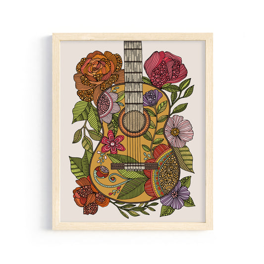 Floral Guitar - Music and Nature Wall Art