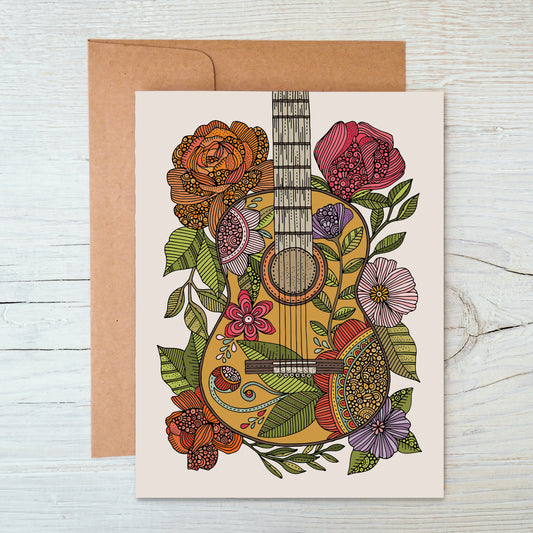 The guitar with flowers