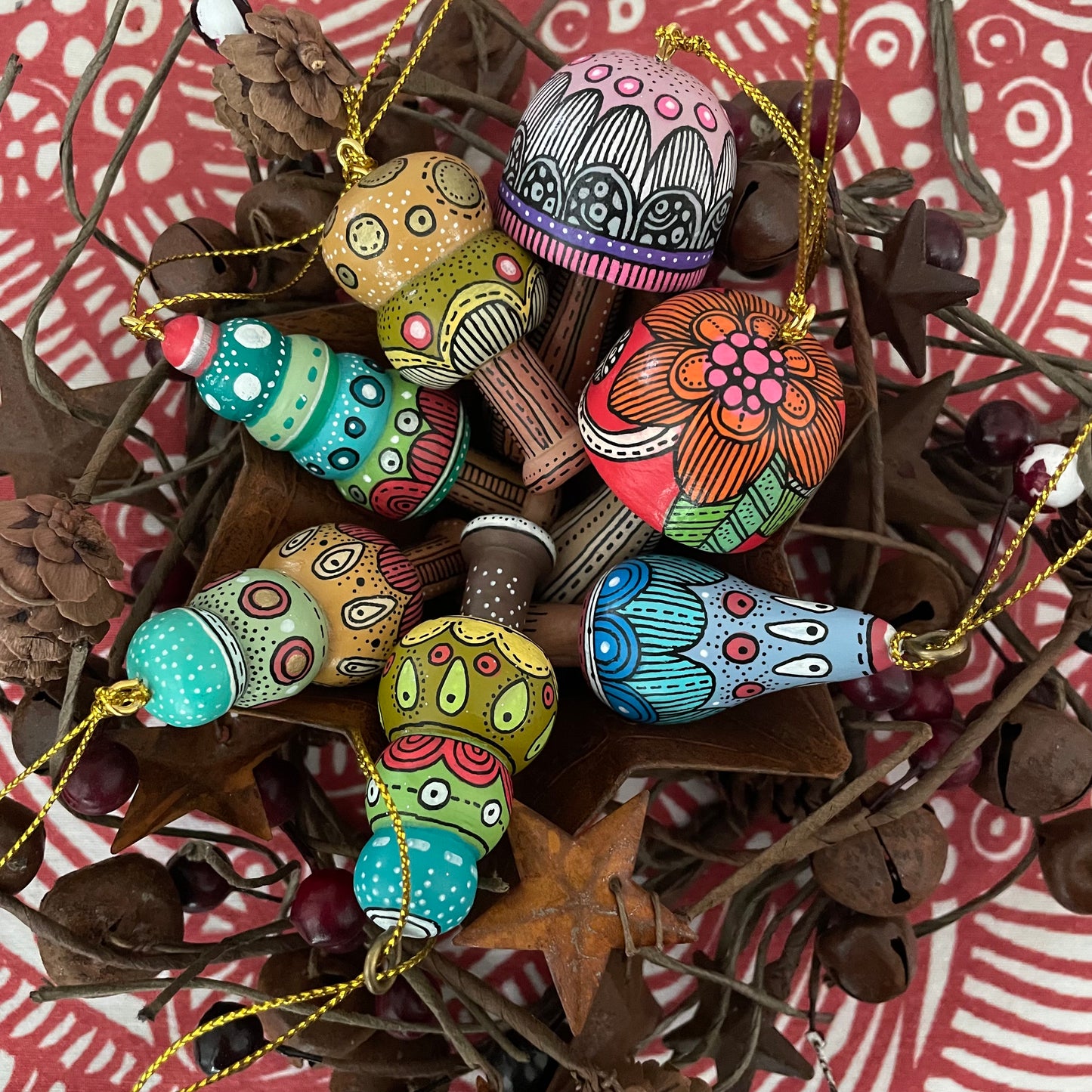 Midnight Dotty - Mushrooms ornament