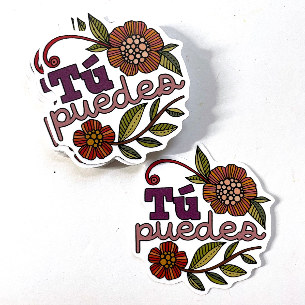 Tu puedes - Waterproof Vinyl Sticker, Spanish Phrase, Latina Gift