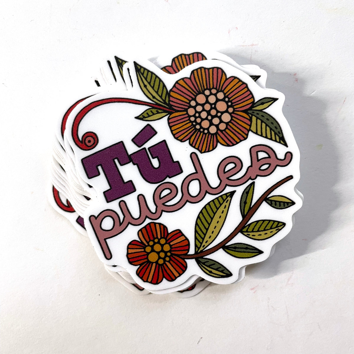 Tu puedes - Waterproof Vinyl Sticker, Spanish Phrase, Latina Gift