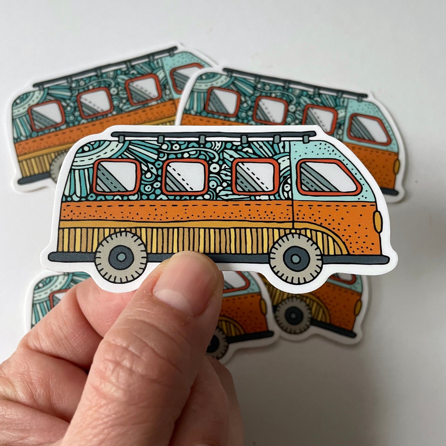 Retro Road Trip Van Vinyl Sticker