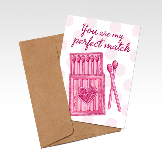 You Are My Match, Funny & Sweet Love, Matchbox Love Card