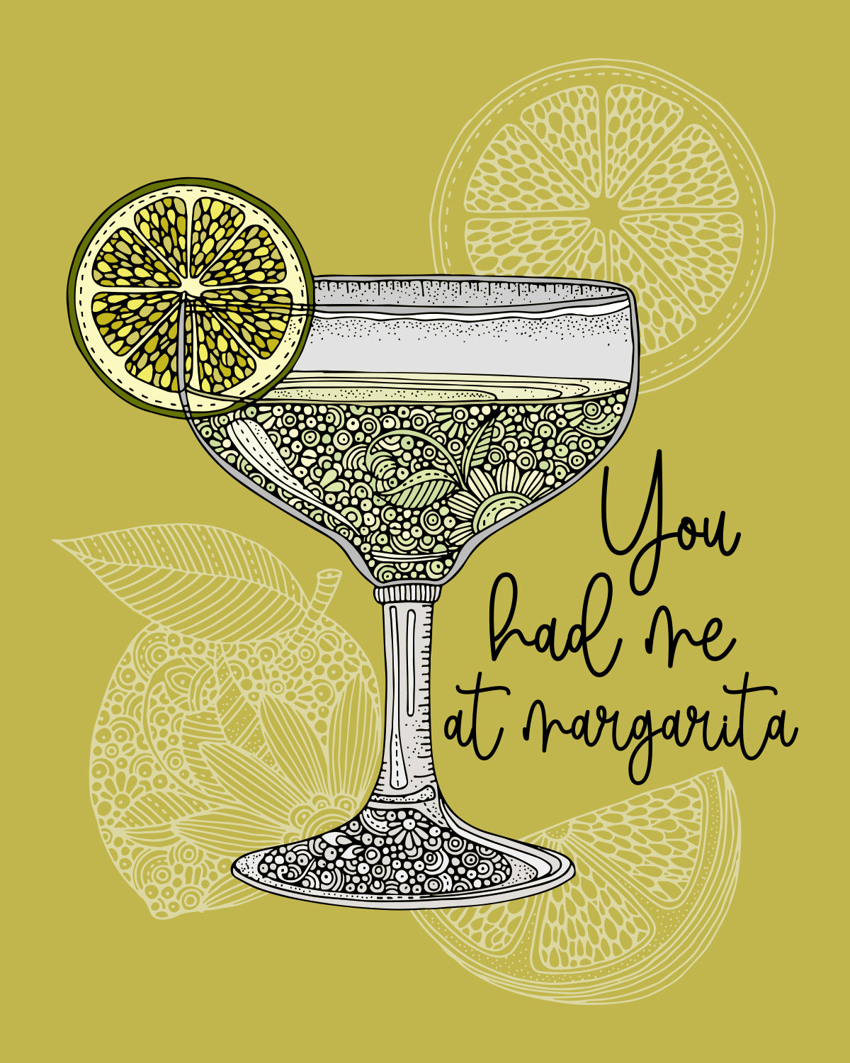 You Had Me at Margarita Art Print – Fun Cocktail Kitchen & Bar Wall Decor