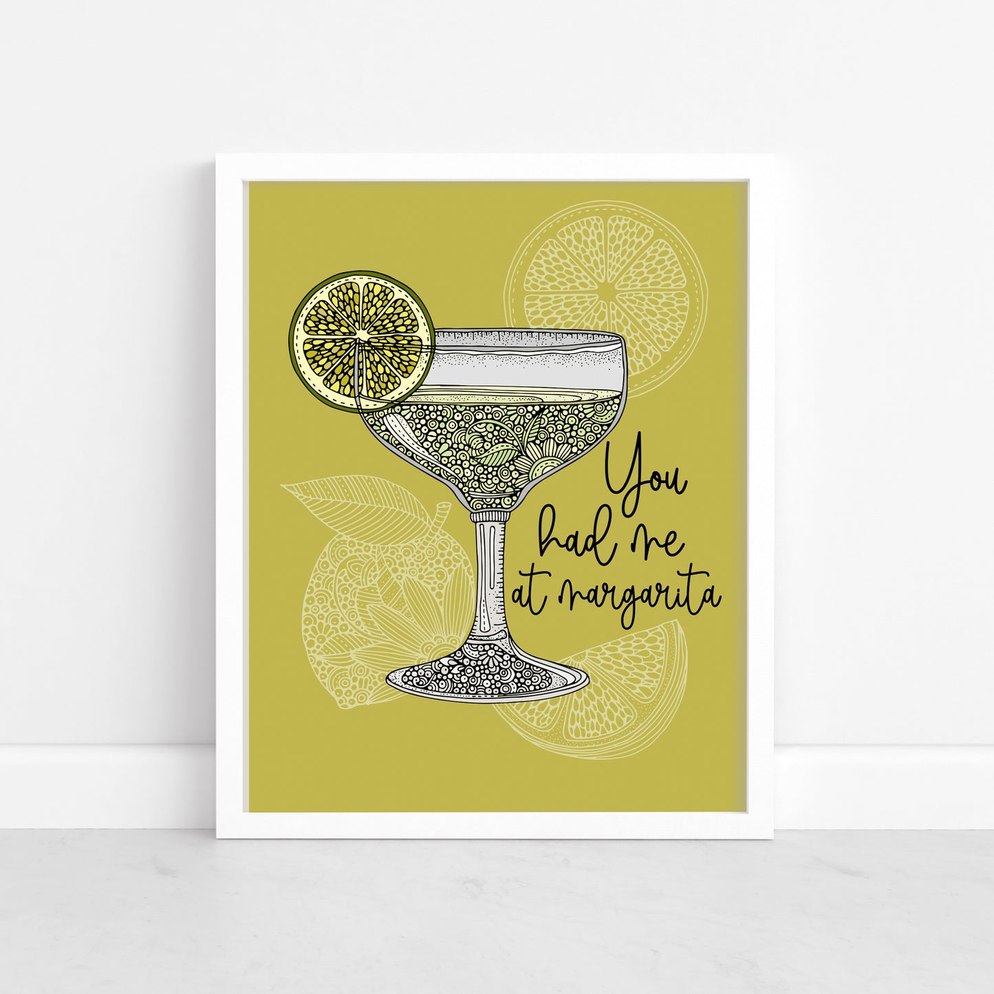You Had Me at Margarita Art Print – Fun Cocktail Kitchen & Bar Wall Decor