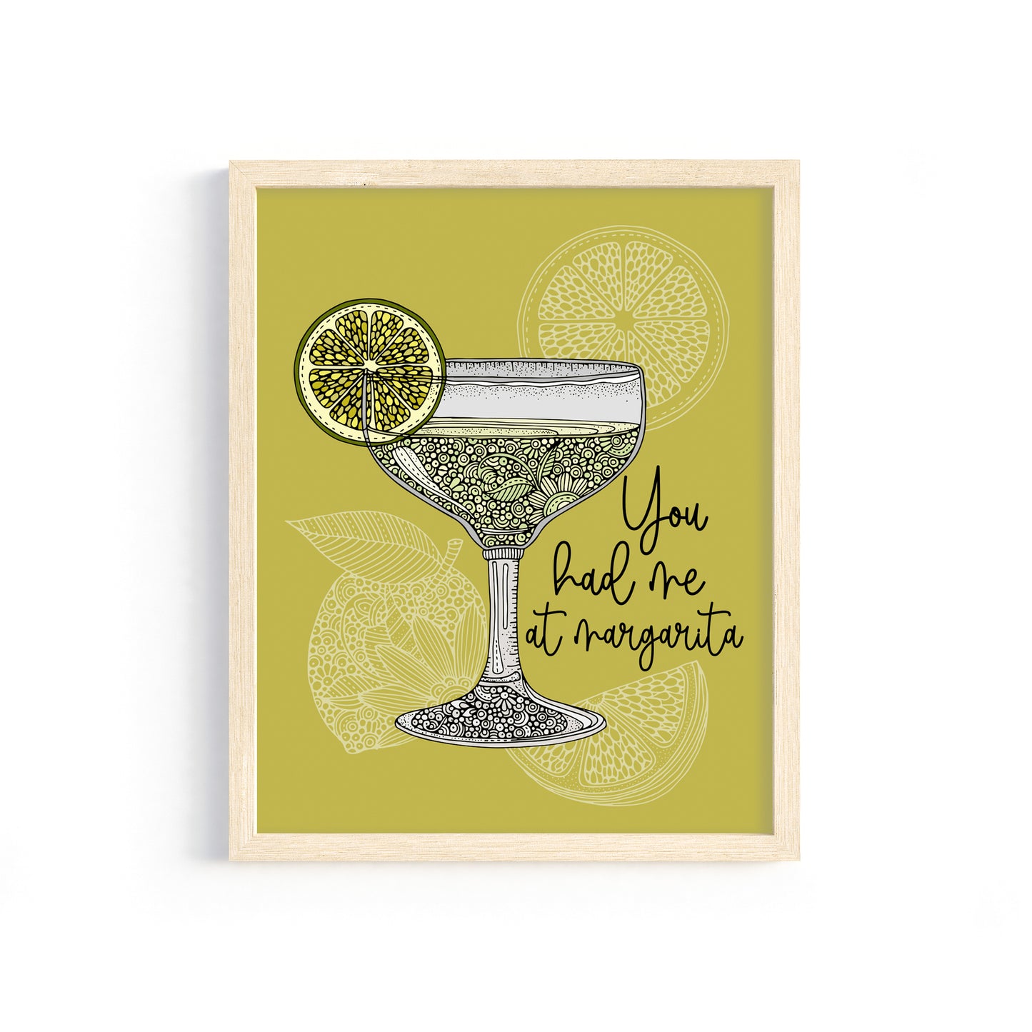 You Had Me at Margarita Art Print – Fun Cocktail Kitchen & Bar Wall Decor