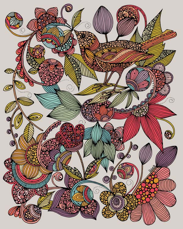 Bird and the flowers