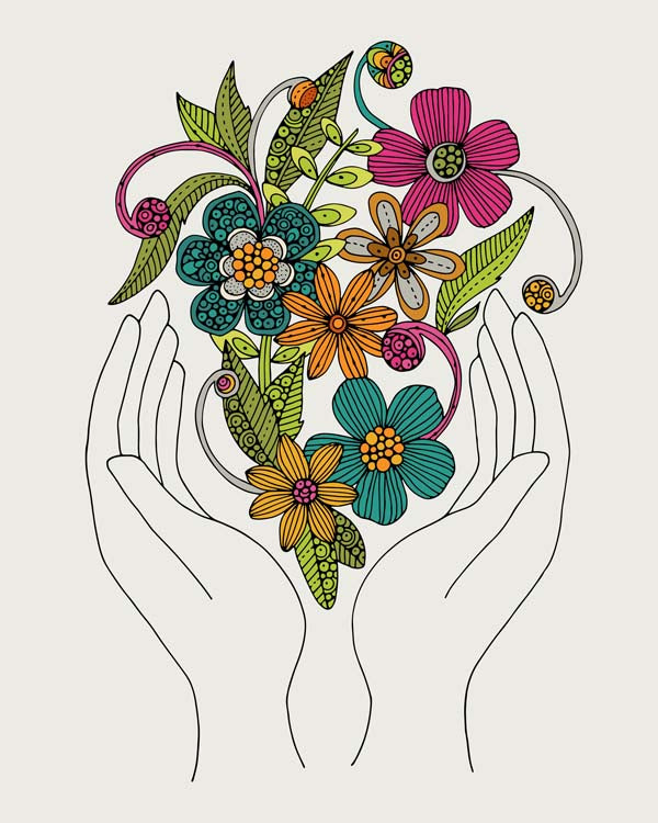 Hands flowers