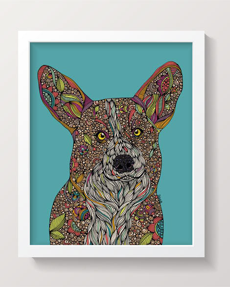 Holly the corgi Art Print