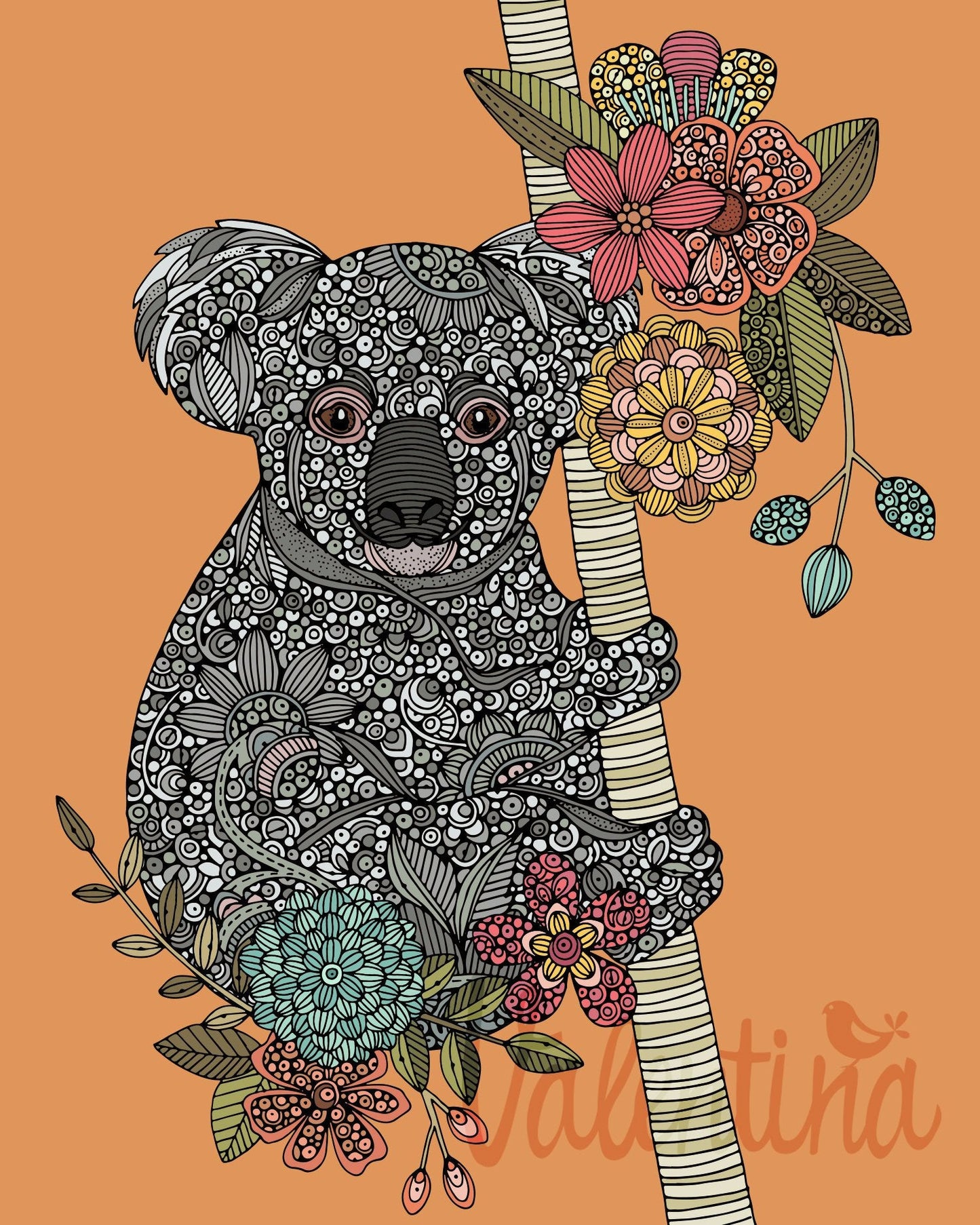 The Koala Jungle Print Tropical Home Decor Botanical Print Tropical Art Animal Art Australian animal cute koala Children's Wall Decor