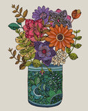 Jar with flowers