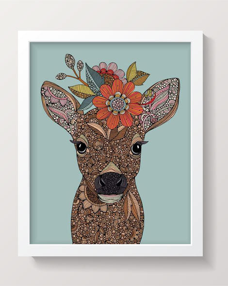 Little deer with flowers