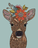 Little deer with flowers