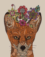 The Fox with flowers