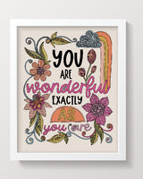 You are wonderful exactly as you are